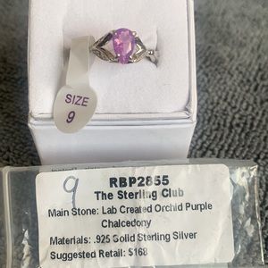 Bomb Party Lab Created Orchid Purple Chalcedony .925 Solid Sterling Sulver